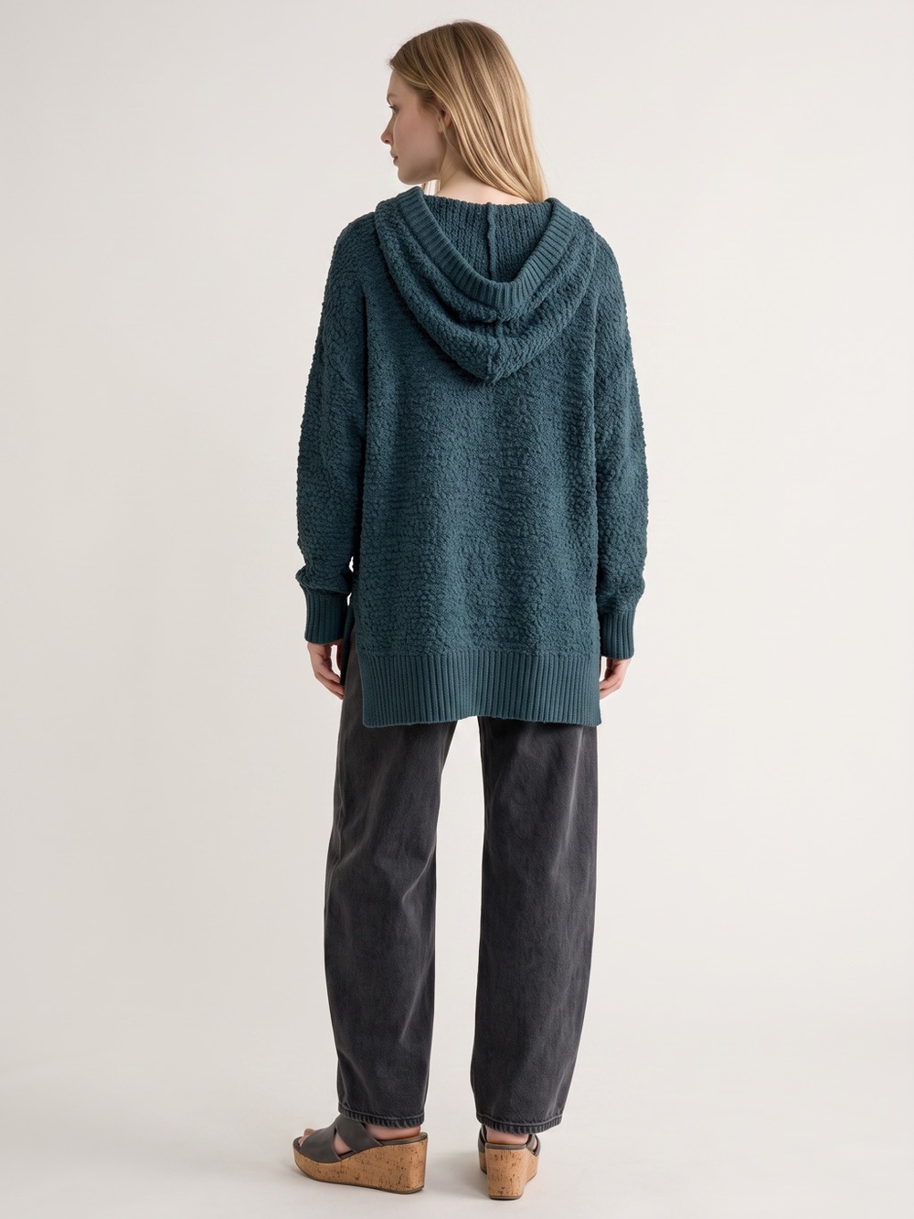 Zenana Outfitters Cozy Popcorn Hooded Knit Sweater - Picture 7 of 9